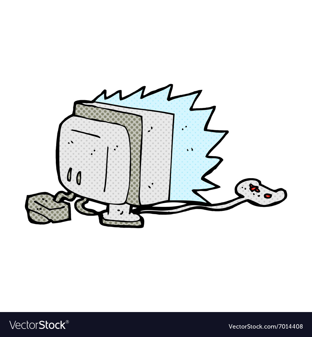 Comic cartoon computer game Royalty Free Vector Image