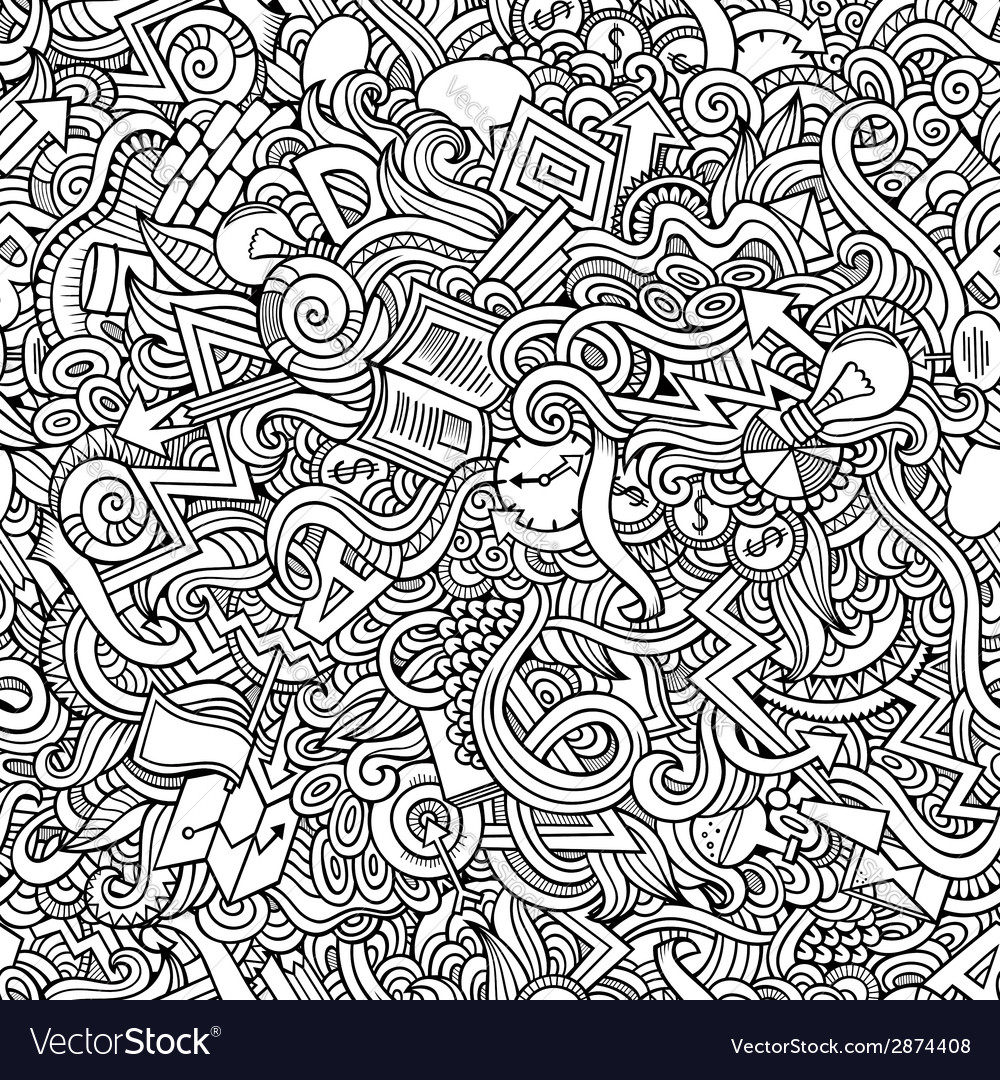 Doodles hand drawn idea seamless pattern Vector Image