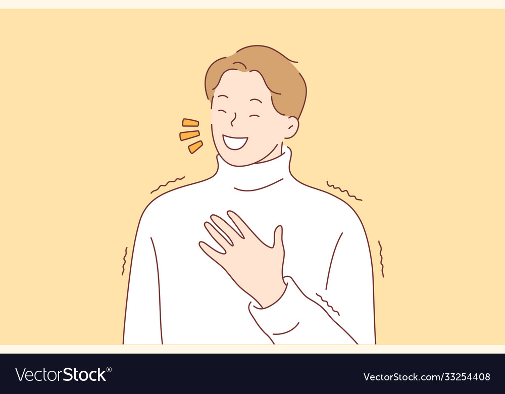 Emotion happiness face laughter joy fun Royalty Free Vector