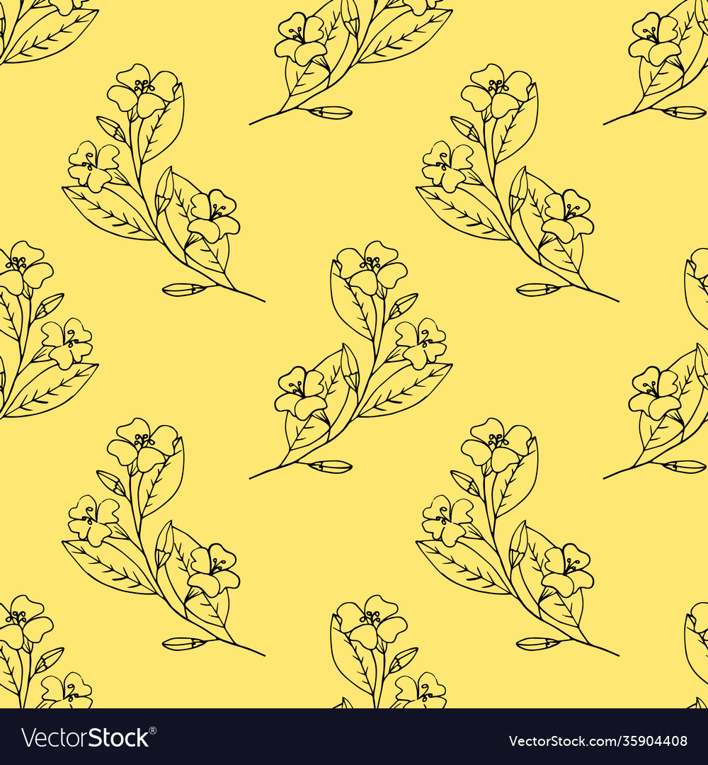 Flower with leaves seamless pattern wallpaper