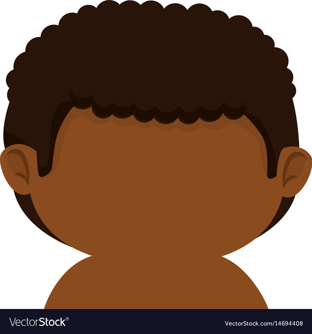 Happy Little Black Boy Without Shirt Character Vector Image