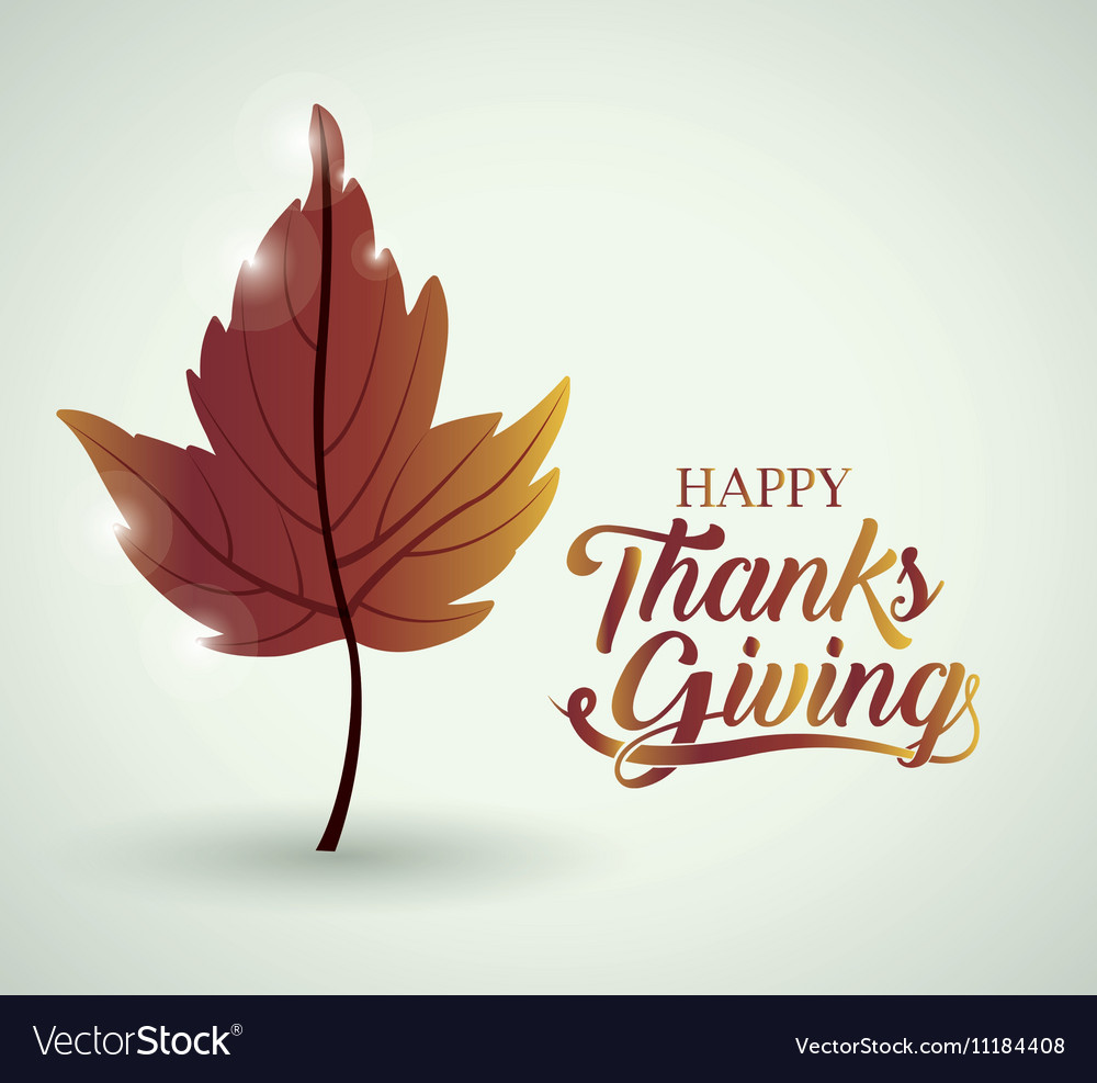 Leaf thanks given design Royalty Free Vector Image