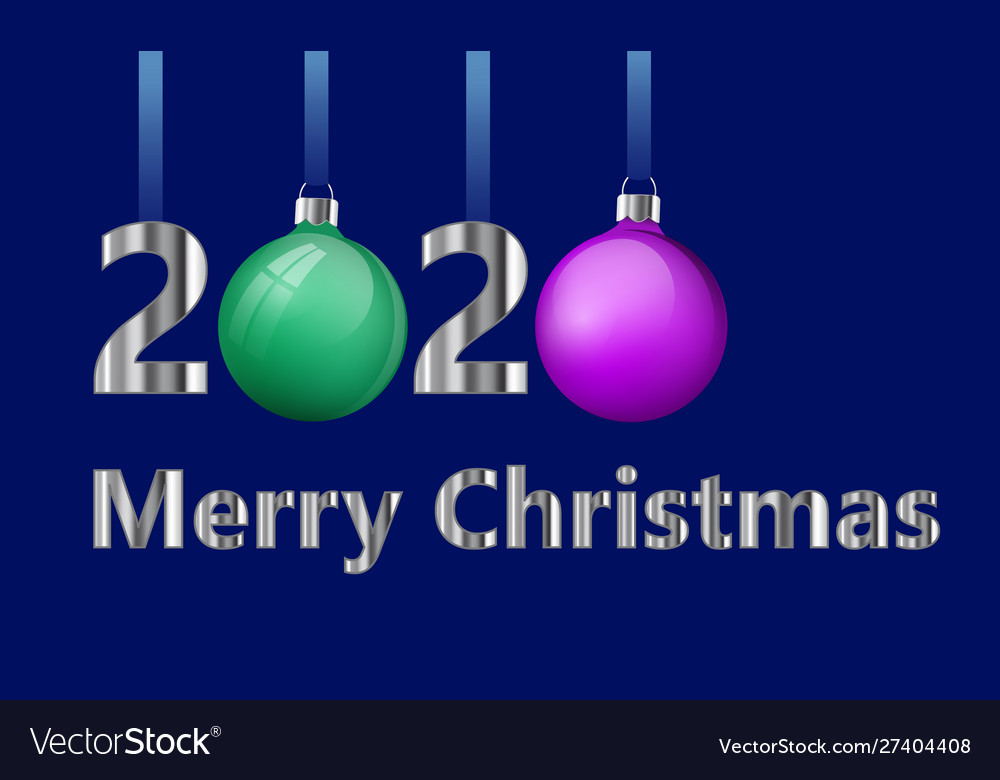 2020 christmas Merry Christmas Greeting Card Design Number 2020 Vector Image 2020 christmas