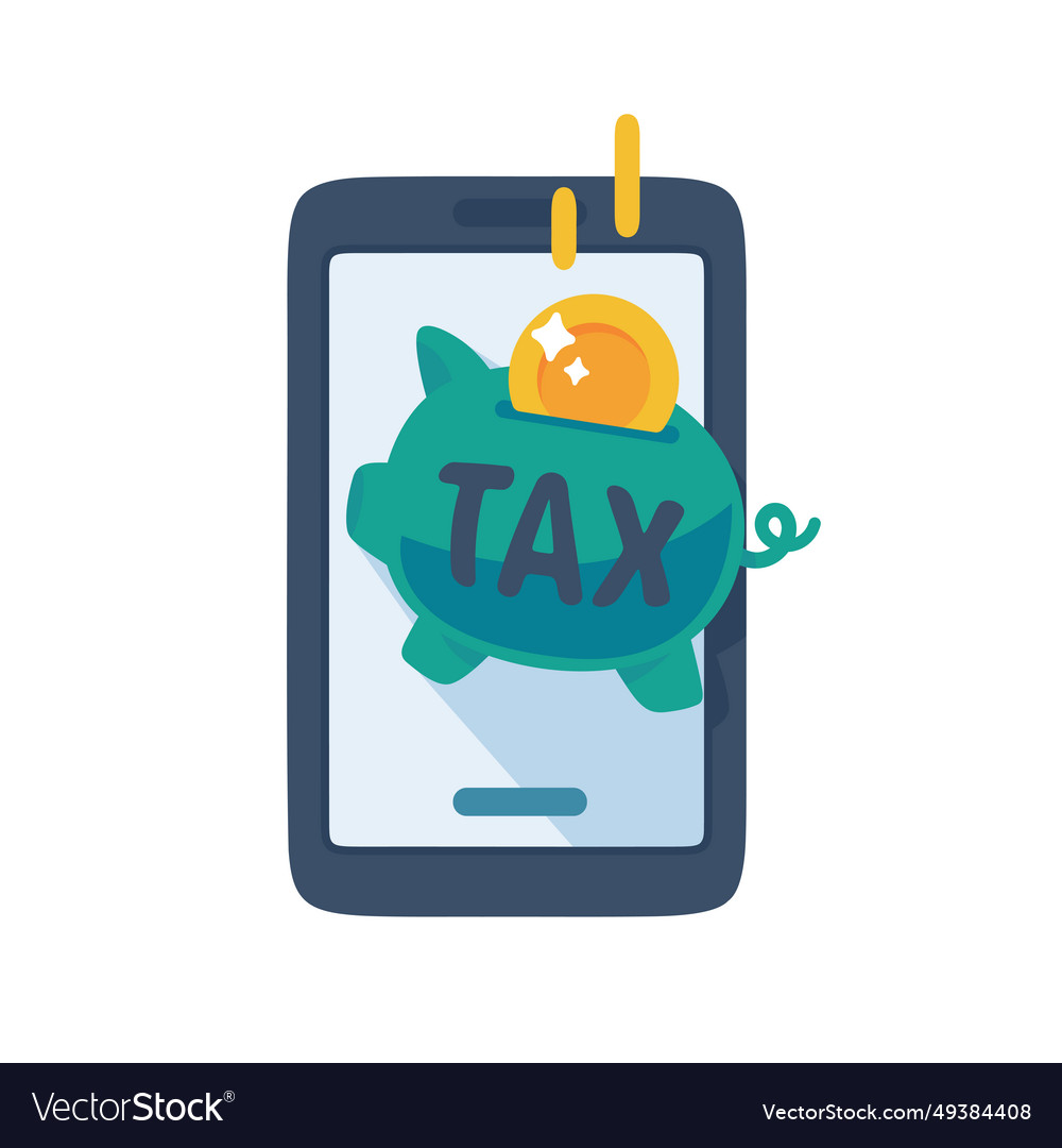 Mobile piggy bank online tax filing ideas Vector Image