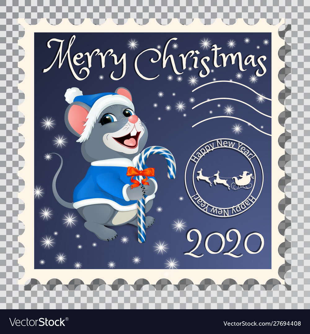 Postage stamp - happy year rat