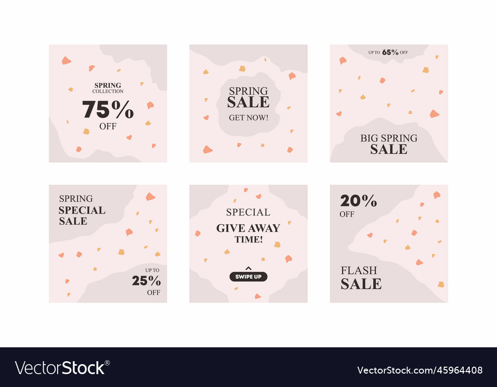 Set collection of nine editable square templates Vector Image