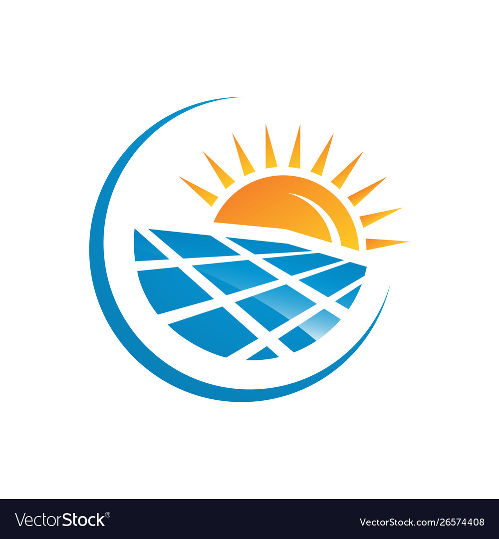 Solar Panels Logo House And Sun Template Vector Image