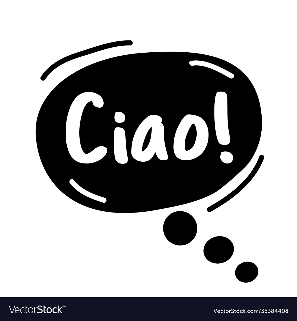 text-hello-in-italian-ciao-bubble-talk-phrases-vector-image