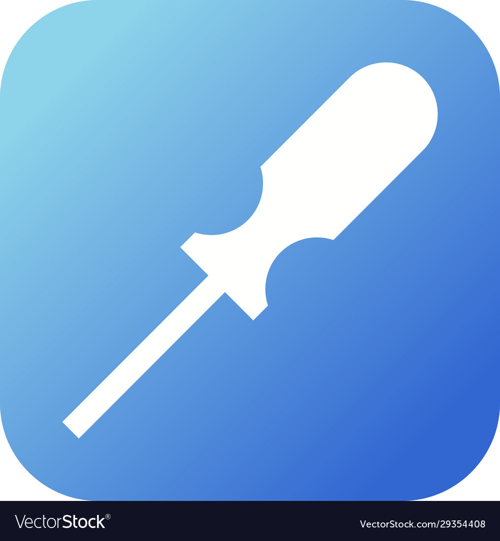 Unique screw driver glyph icon