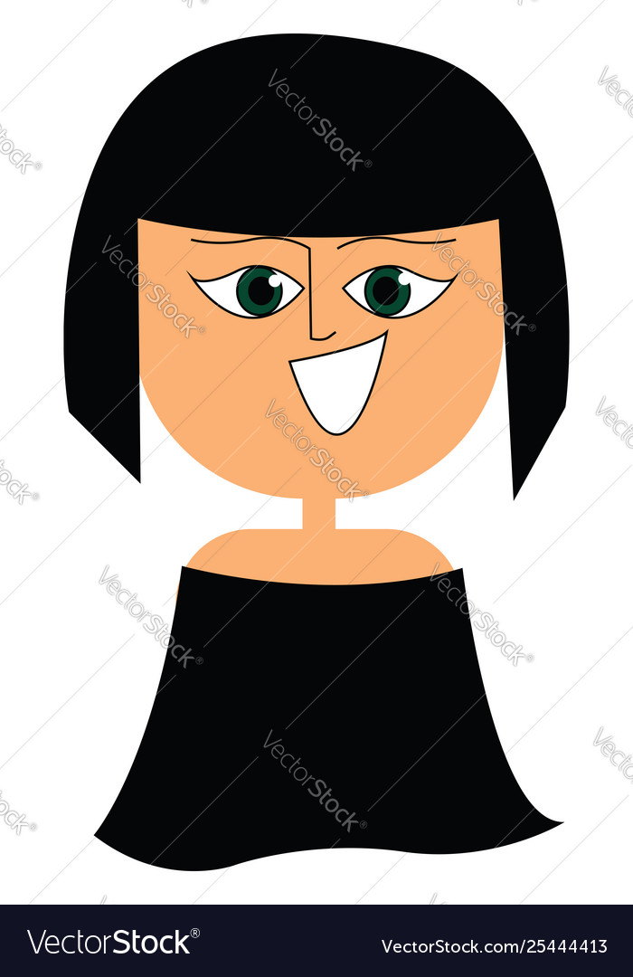 Black Hair Girl Or Color Royalty Free Vector Image