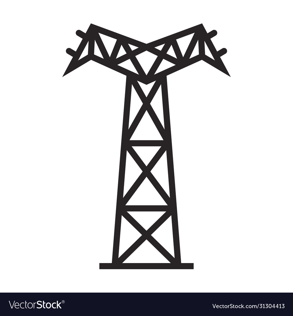 Electric poles iconblack icon Royalty Free Vector Image