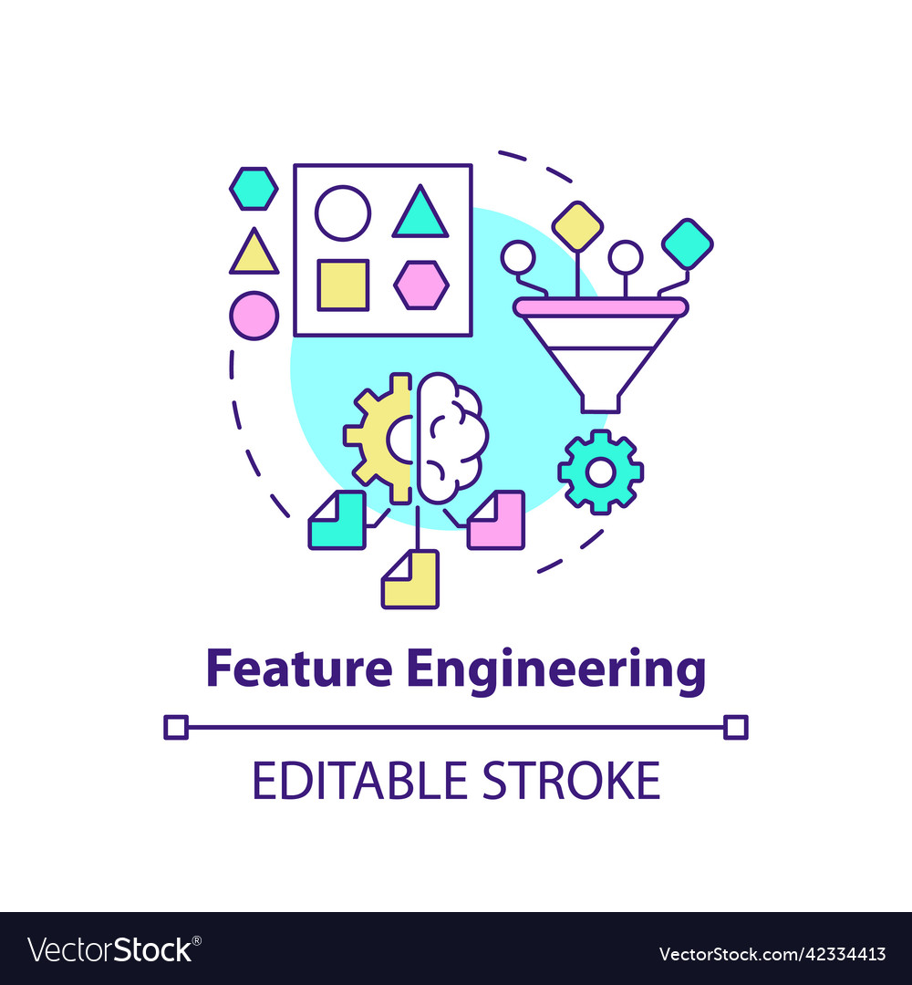 Feature Engineering Concept Icon Royalty Free Vector Image