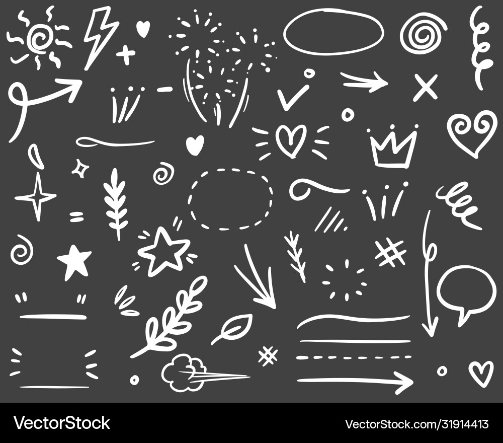 Hand drawn set elements for concept design Vector Image