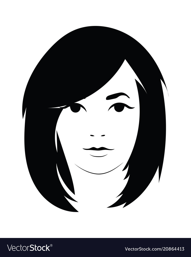 Head a beautiful girl face a young Royalty Free Vector Image