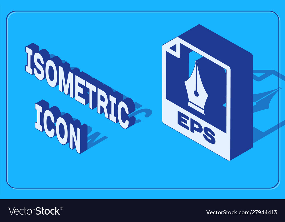 Isometric eps file document download eps button Vector Image