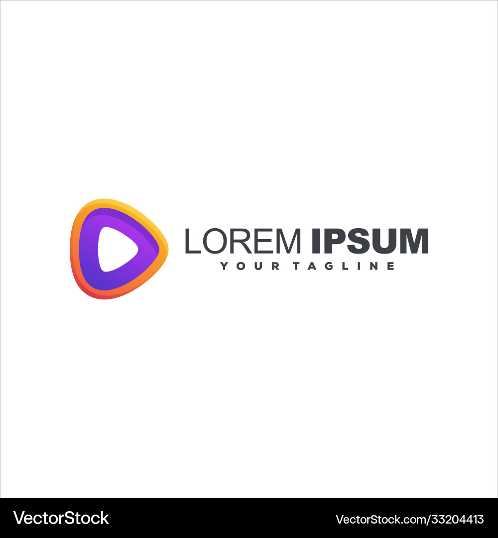 Play button gradient logo design Royalty Free Vector Image