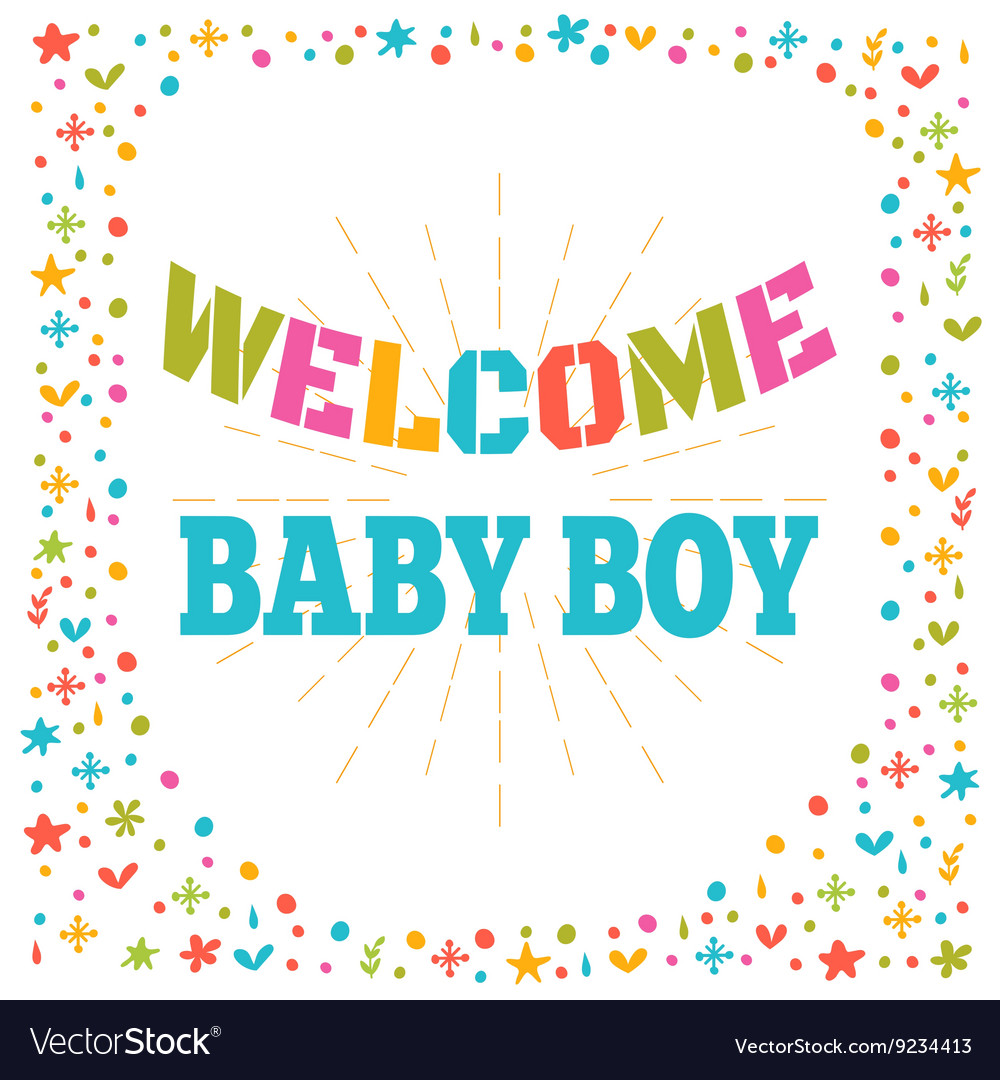 Welcome baby boy shower card cute postcard arrival