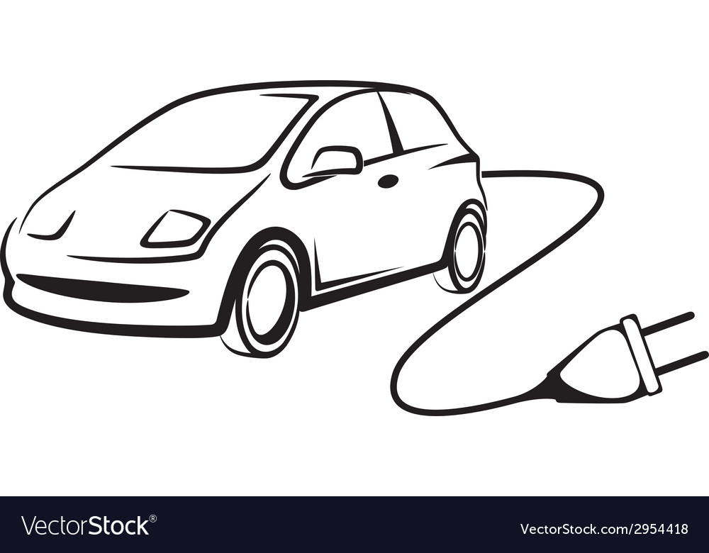 Electric car Royalty Free Vector Image - VectorStock