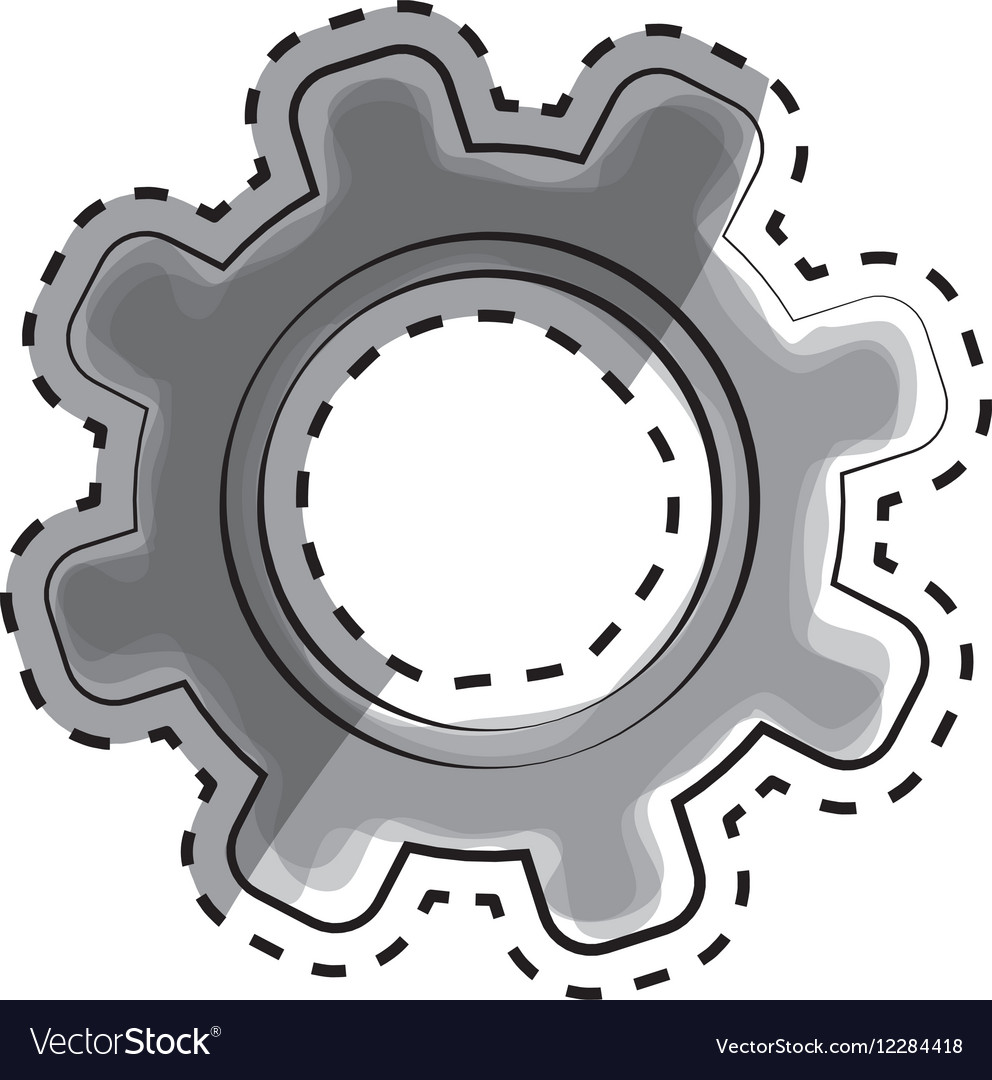 Isolated gear draw Royalty Free Vector Image VectorStock