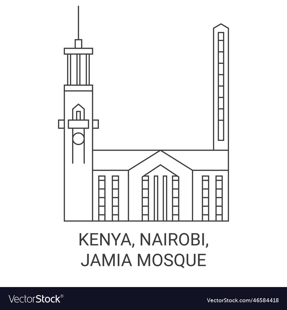 Kenya nairobi jamia mosque travel landmark Vector Image