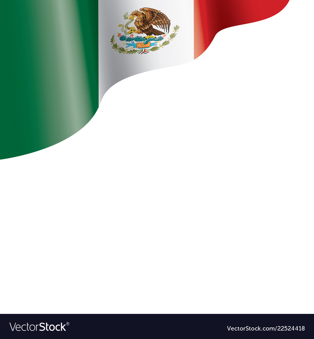 Mexican flag on a white Royalty Free Vector Image