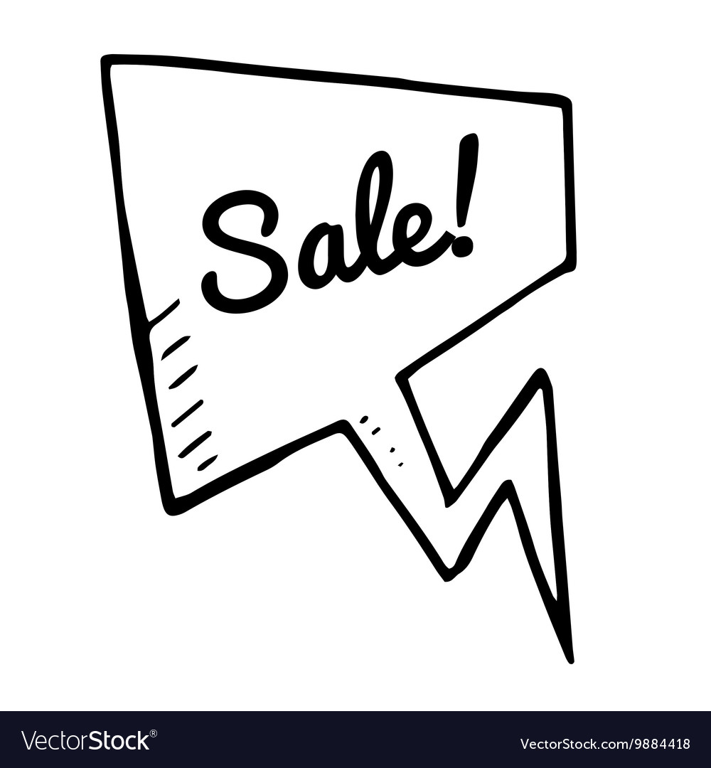 Sale doodle speech bubble discount tag