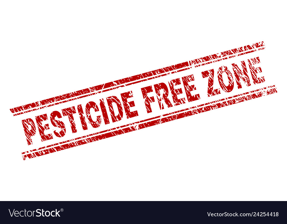 Scratched textured pesticide free zone stamp seal