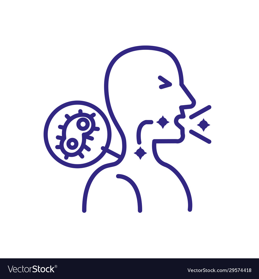 Sickness man coughing line detail style Royalty Free Vector