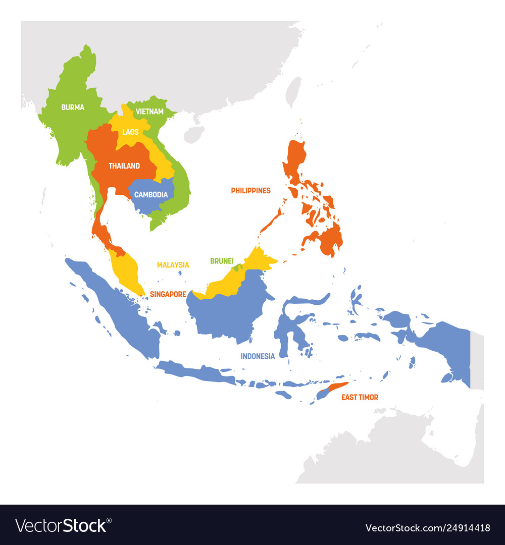 Southeast Asia Political Map Vector Illustration Cartoondealer The Best Porn Website