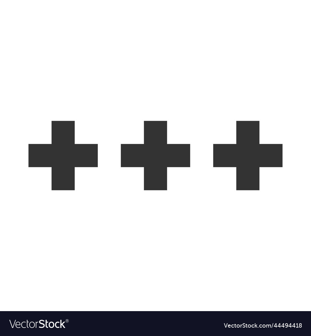 Three horizontal dots menu pixelated ui icon vector image Three horizontal dots menu pixelated ui icon