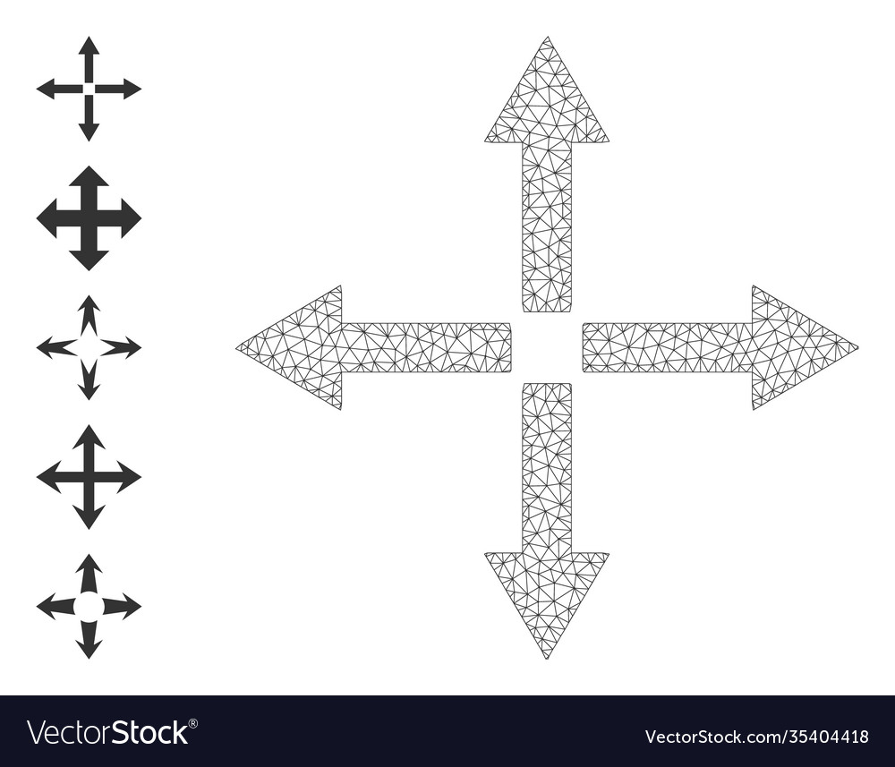 Web mesh expand arrows icon with simple glyphs