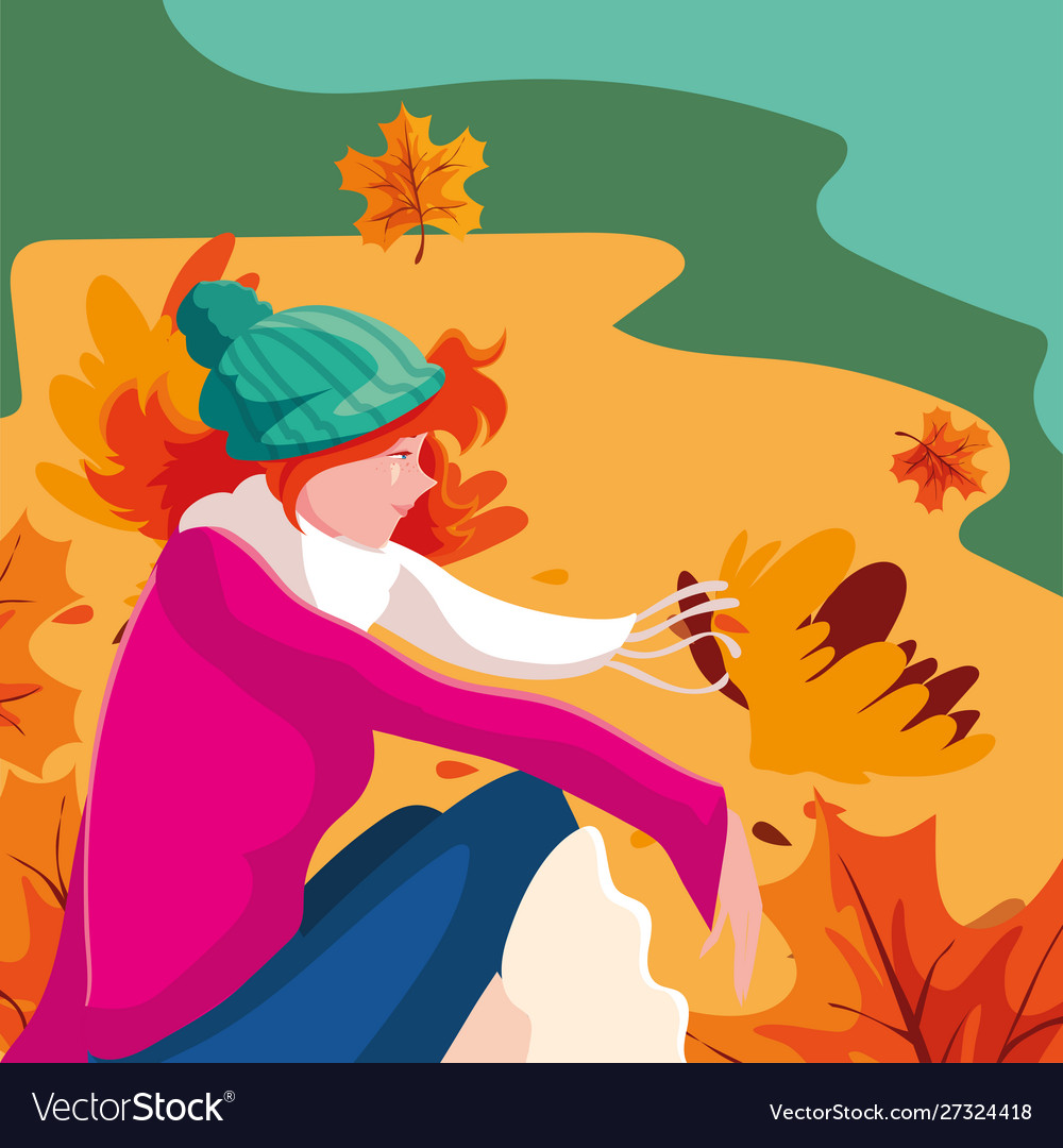 Woman in autumn design