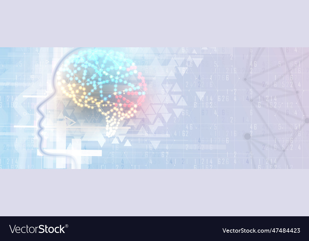 Abstract artificial intelligence cloud computing vector image Abstract artificial intelligence cloud computing