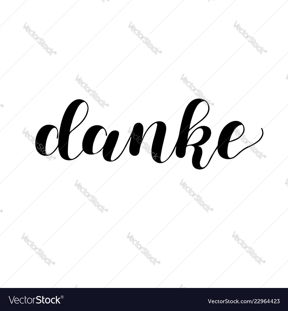 Danke thank you in german hand drawn Royalty Free Vector