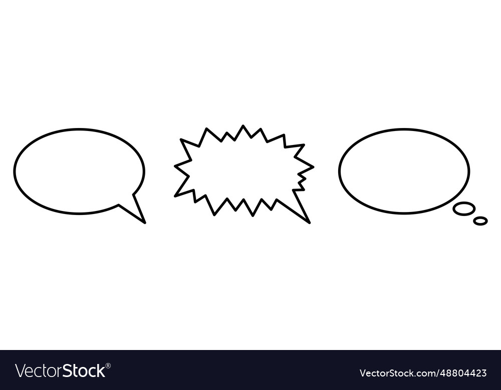 Dialogue comics spaces for text input vector image Dialogue comics spaces for text input