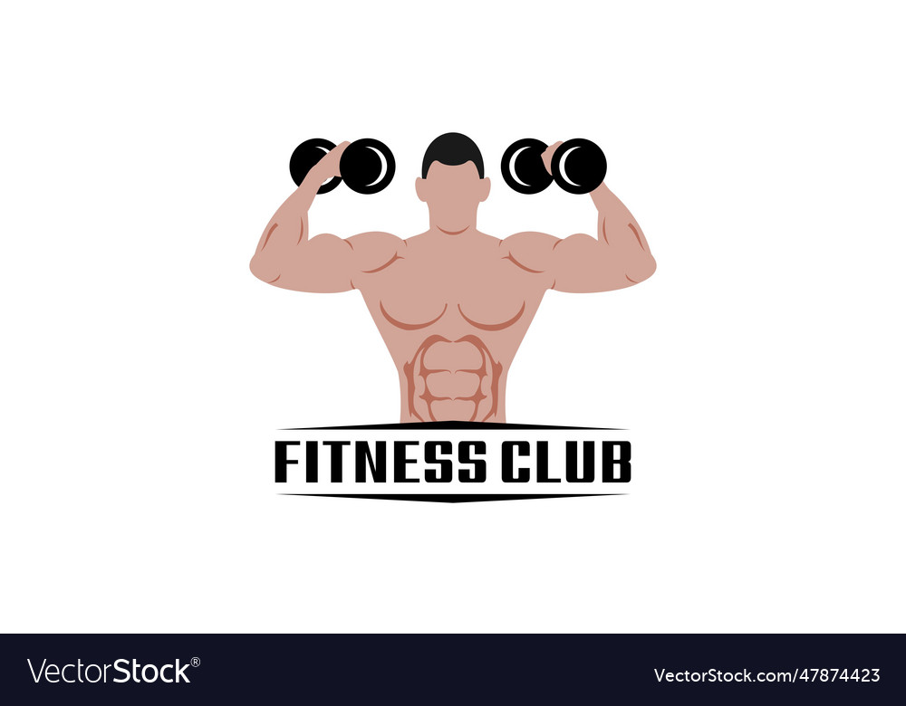 Fitness logo design template for gym Royalty Free Vector