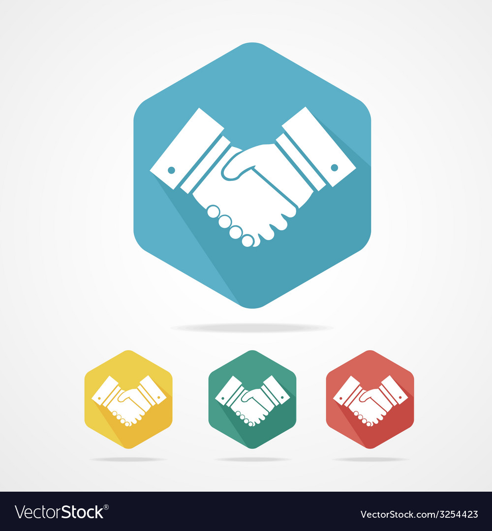 Flat business icon set handshake