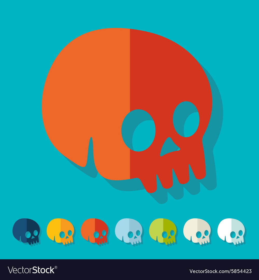 Flat design skull