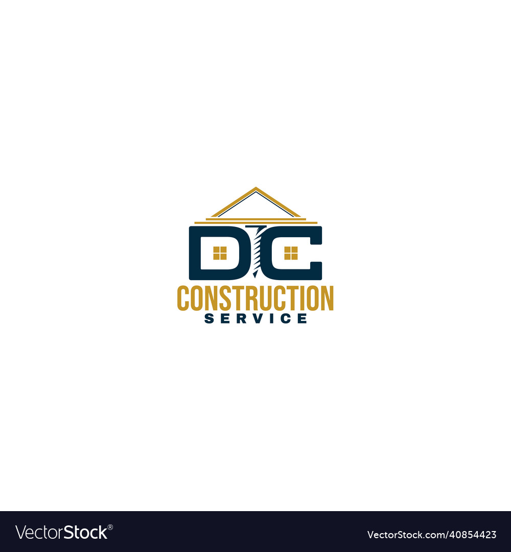 Flat initial dc constructions service logo design Vector Image