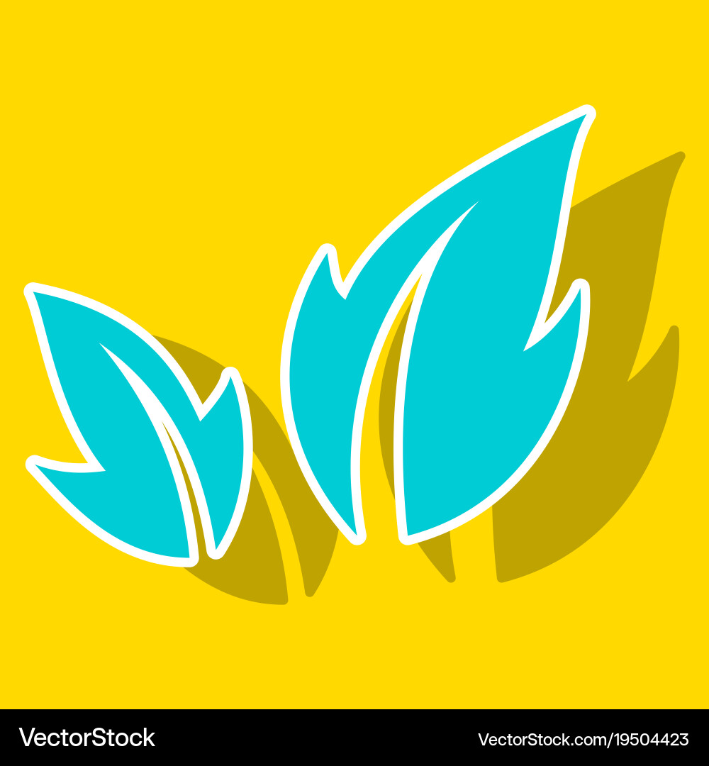 Fresh basil leaves icon sticker basil leaves Vector Image