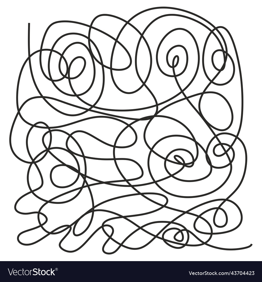 Hand Drawn Doodle Scribble Chaos Path Messy Lines Vector Image