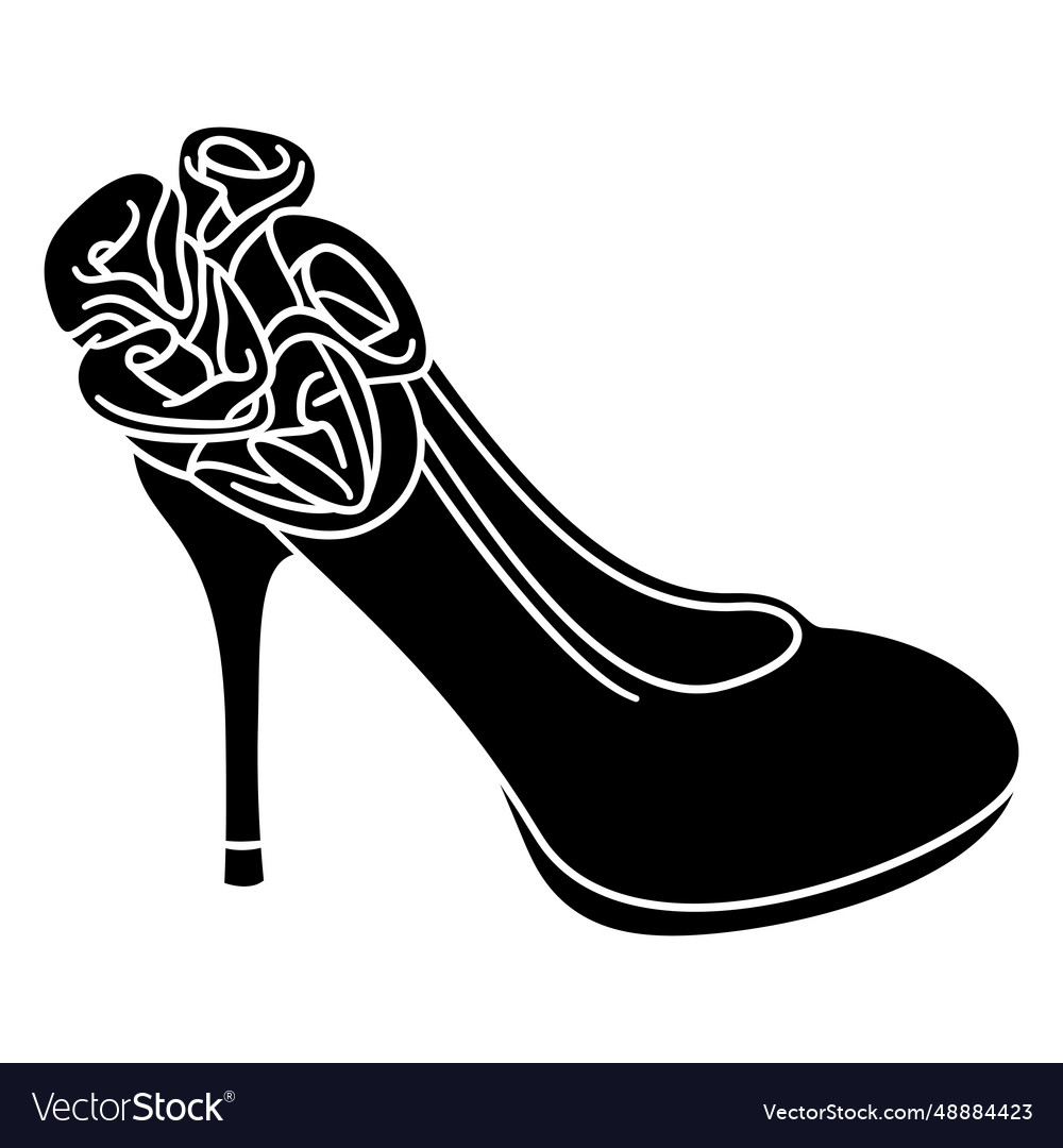 High heel with rose cut out Royalty Free Vector Image