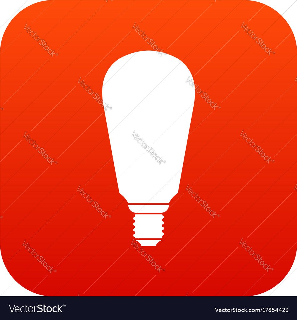 Light bulb icon digital red Royalty Free Vector Image