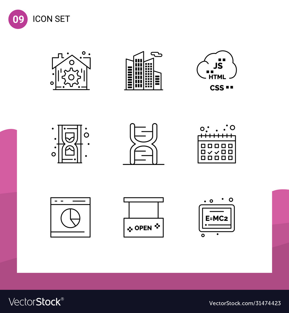 Pictograph set 9 simple outlines code