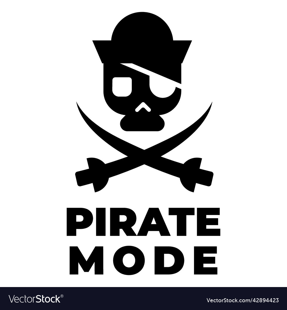 Pirate mode silhouette badge high quality