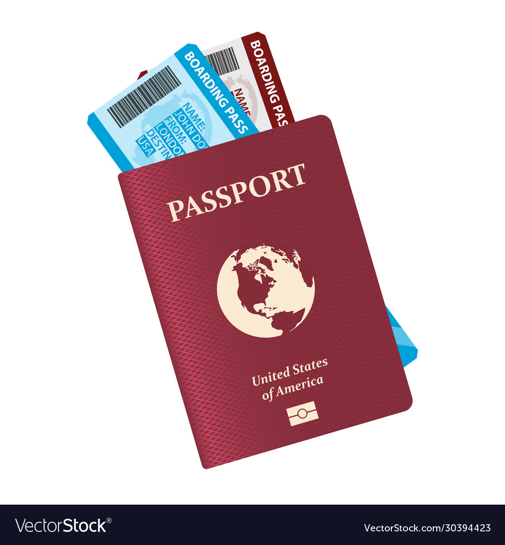 Realistic passport Royalty Free Vector Image - VectorStock