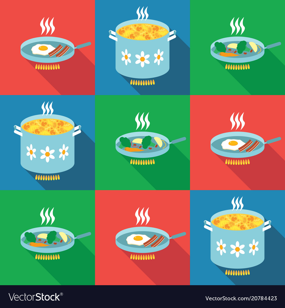 Seamless food pattern in flat style