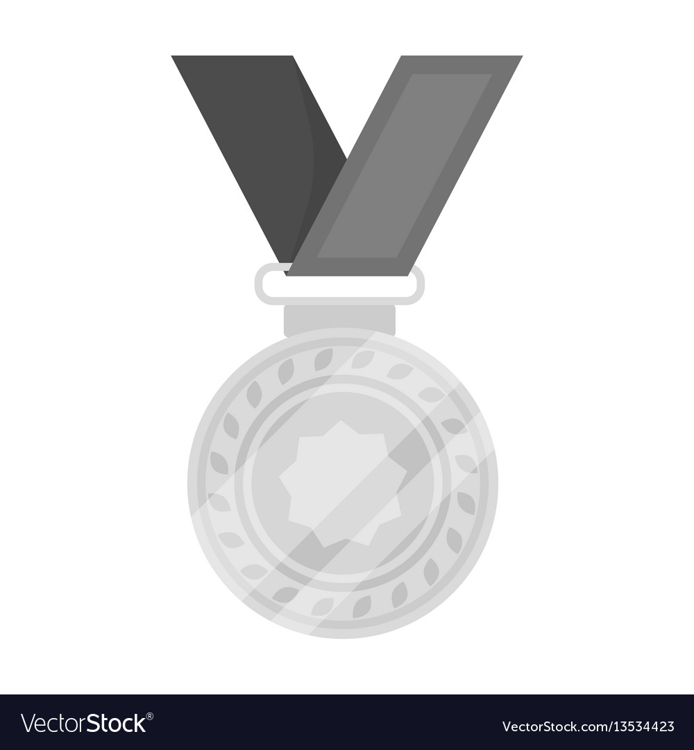 Silver medal on a red ribbonthe award for second