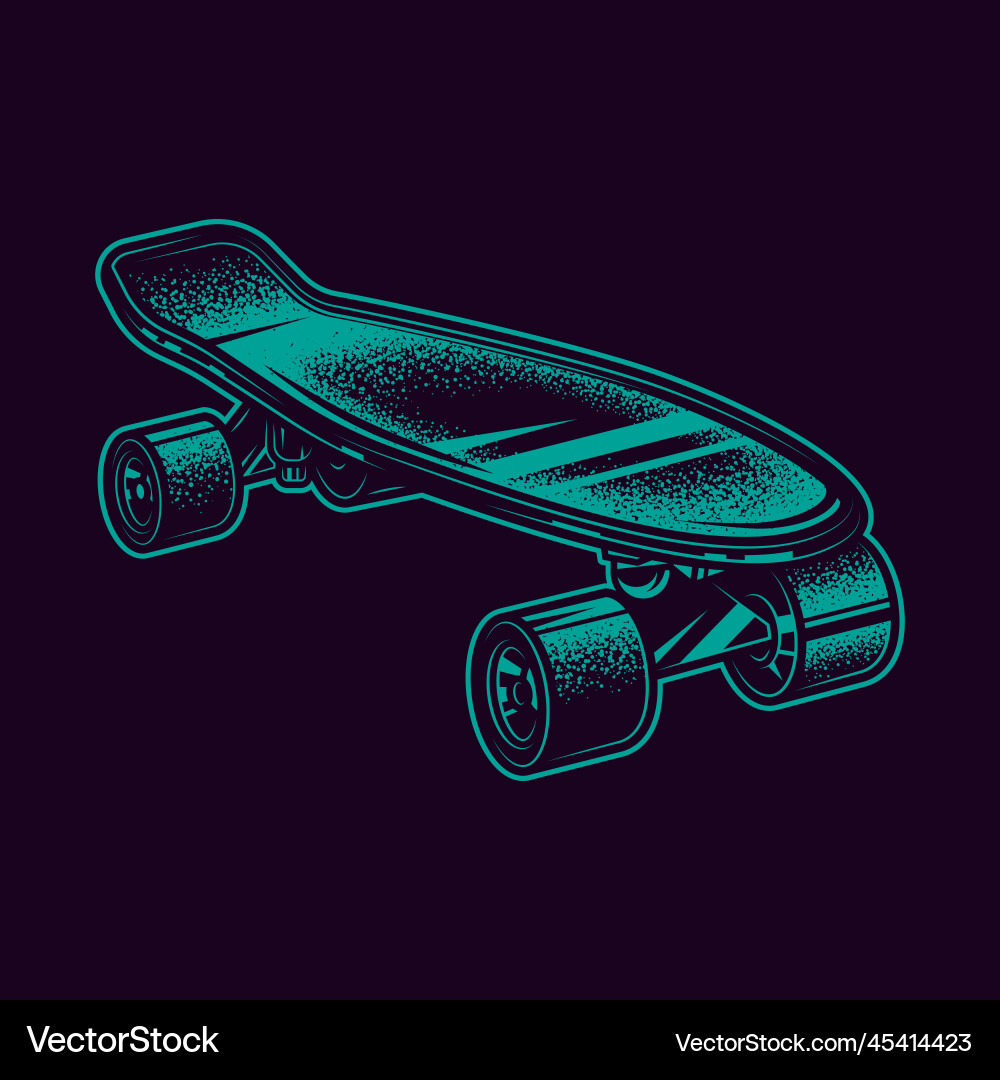 Vintage skateboard in retro style Royalty Free Vector Image