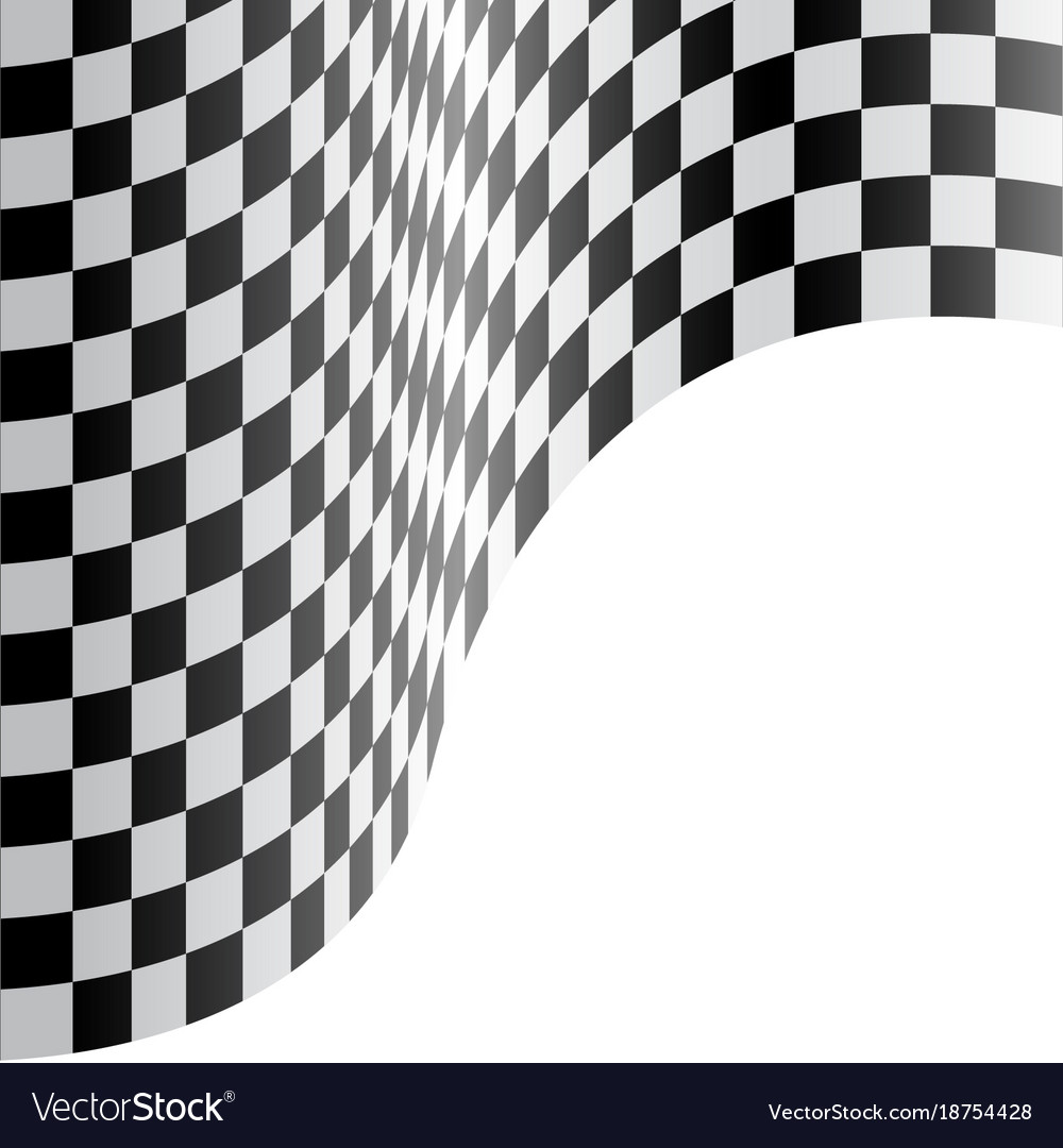 Checkered flag wave white design race sport Vector Image